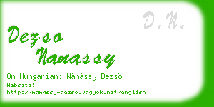 dezso nanassy business card